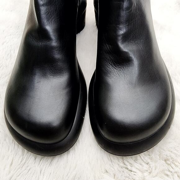 NEW Jill Sander Block Heel Black Leather Chelsea Boot Elasticated Panels - Picture 6 of 16